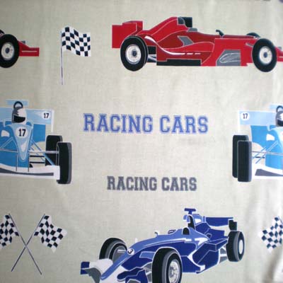 Race  Bedding on Racing Cars   Natural Kids Fabric For Kids Curtains Bedding And Kids