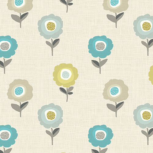 Elsa Flower - Teal - £20.00 per metre