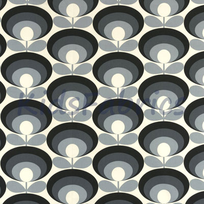 Seventies Flower - Cool Grey - £20.00 Per Metre