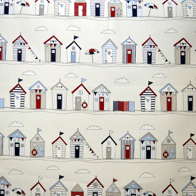 Beach Huts Stripe-Blue - £18.00 per metre