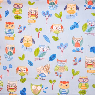 Ollie Owl - Blue [SALE] - £14.00 per metre