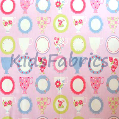 Teacups - Pink [SALE] - £10.00 per metre