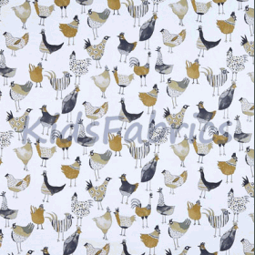 Harriet Hen - Graphite - £ 18.00 per metre