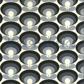 Seventies Flower - Cool Grey - £ 20.00 Per Metre