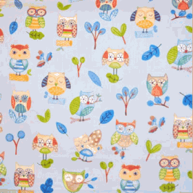 Ollie Owl - Blue [SALE] - £ 10.00 per metre