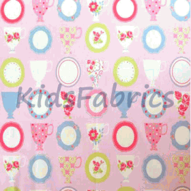 Teacups - Pink [SALE] - £ 10.00 per metre