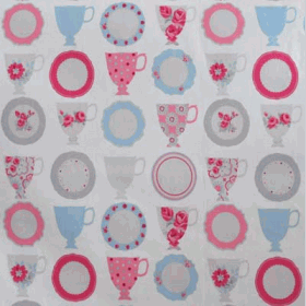 1068: Teacups Pink [0.70 metre] - £ 5.50 ITEM PRICE